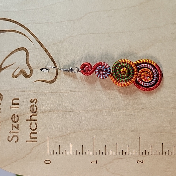 Spiral Wrapped Stacked Drop Earrings - Picture 2 of 4